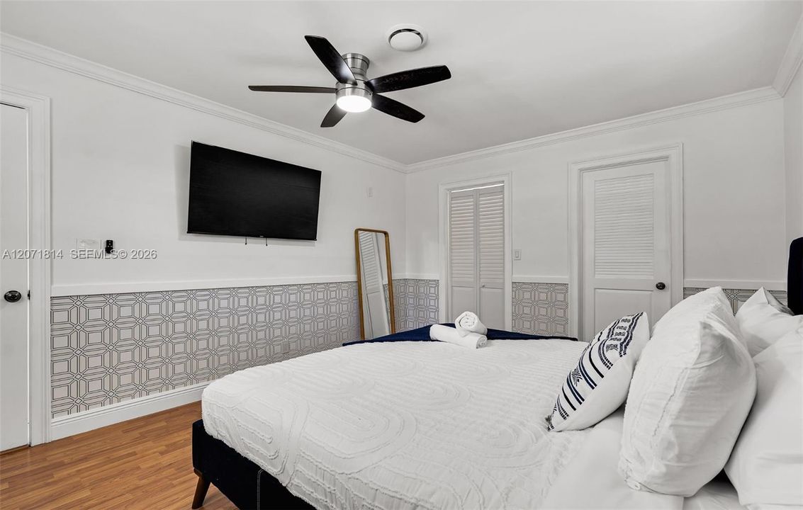 Comfortable bedroom with generous closet storage