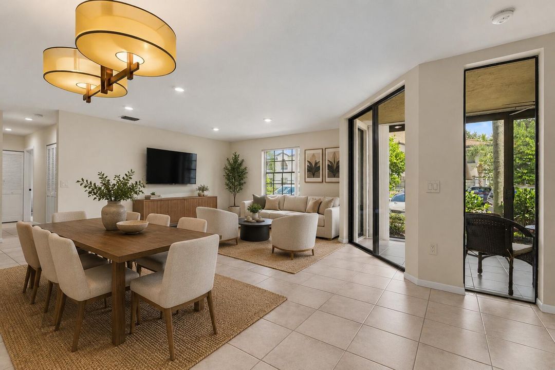dining room and living room