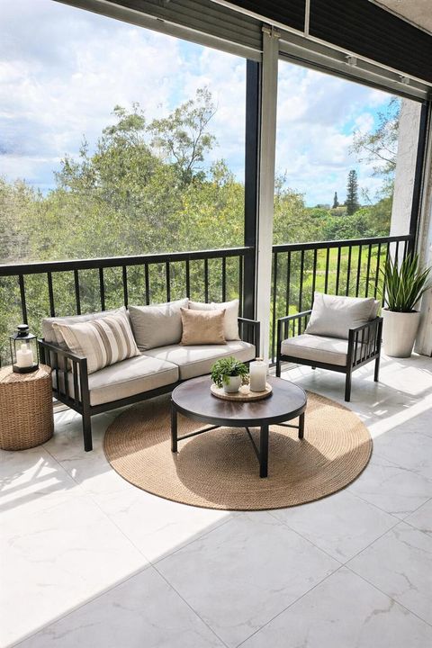 with patio furniture