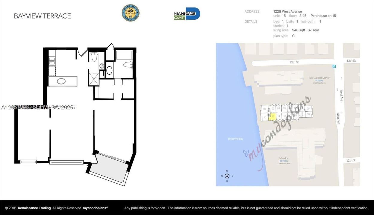 For Rent: $3,650 (2 beds, 1 baths, 940 Square Feet)