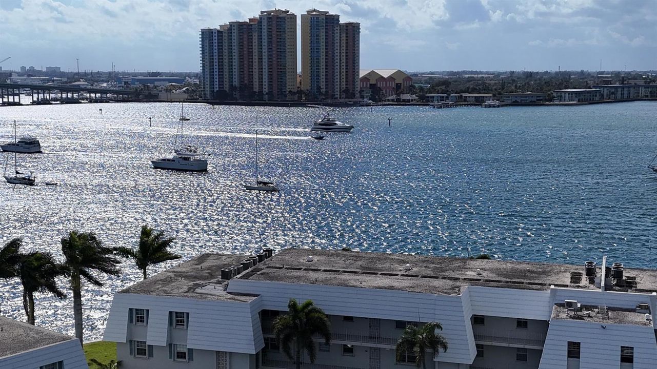 Aerial View of Lagoon Behind Building wi