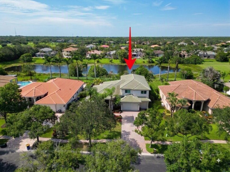 Front Aerial with Red Arrow