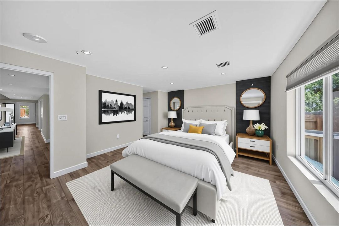Primary Bedroom staged