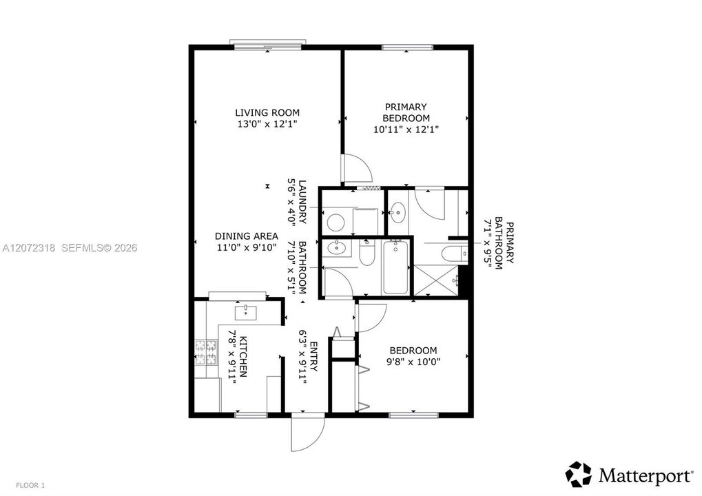 На продажу: $259,900 (2 спален, 2 ванн, 768 Квадратных фут)