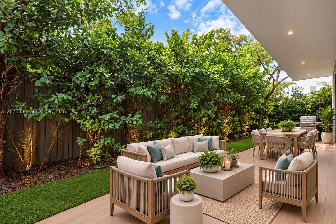 Patio is virtually staged