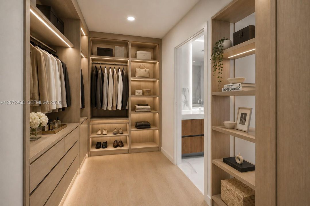 Master closet- Virtually staged for illustration purposes