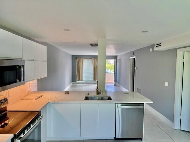 Kitchen facing living room