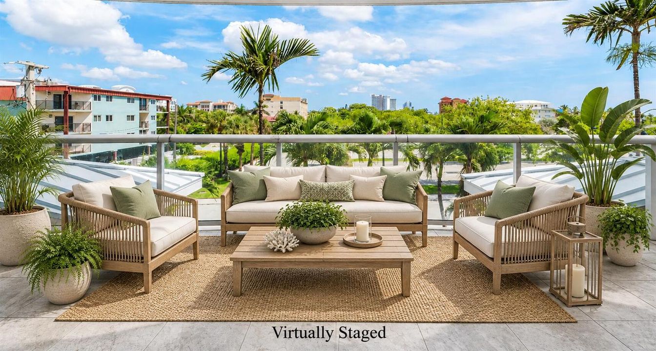 Virtually Staged Tropical Balcony Retrea