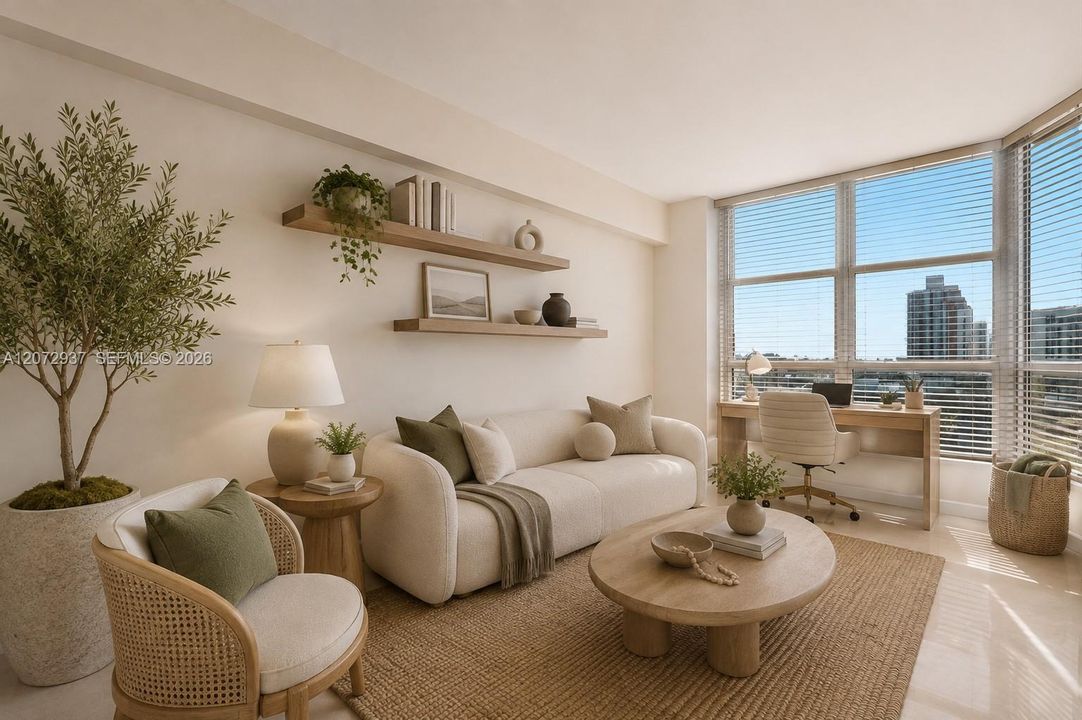 Virtually Staged Second Bedroom
