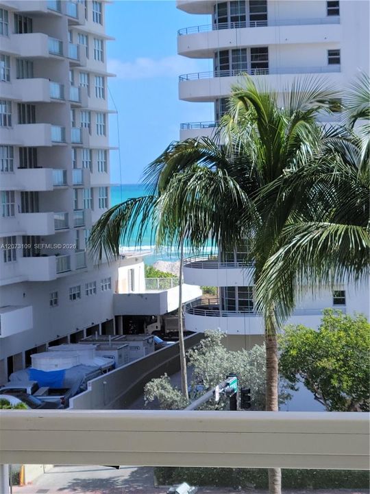 parcial ocean view from bedroom and balcony.