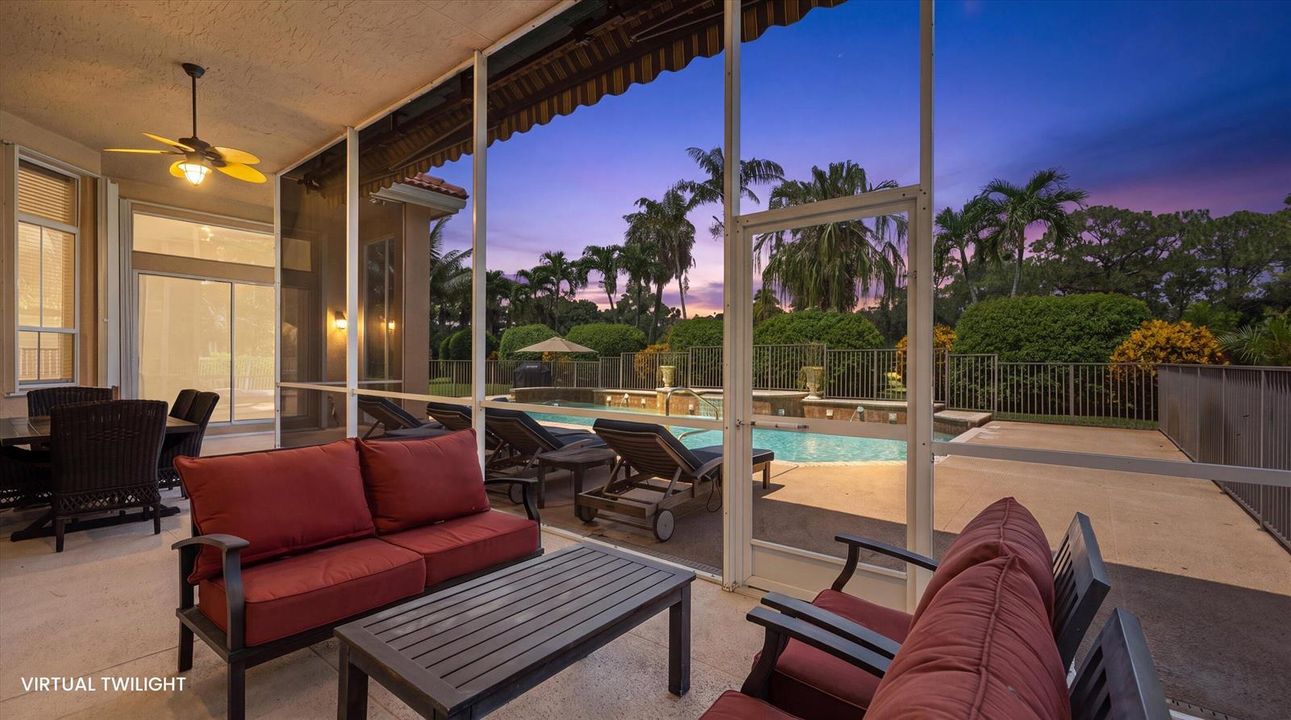 Screened Patio at Night