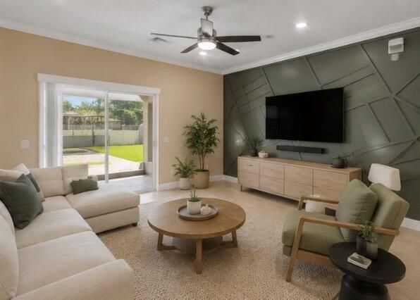 VIRTUALLY STAGED Living/TV Room