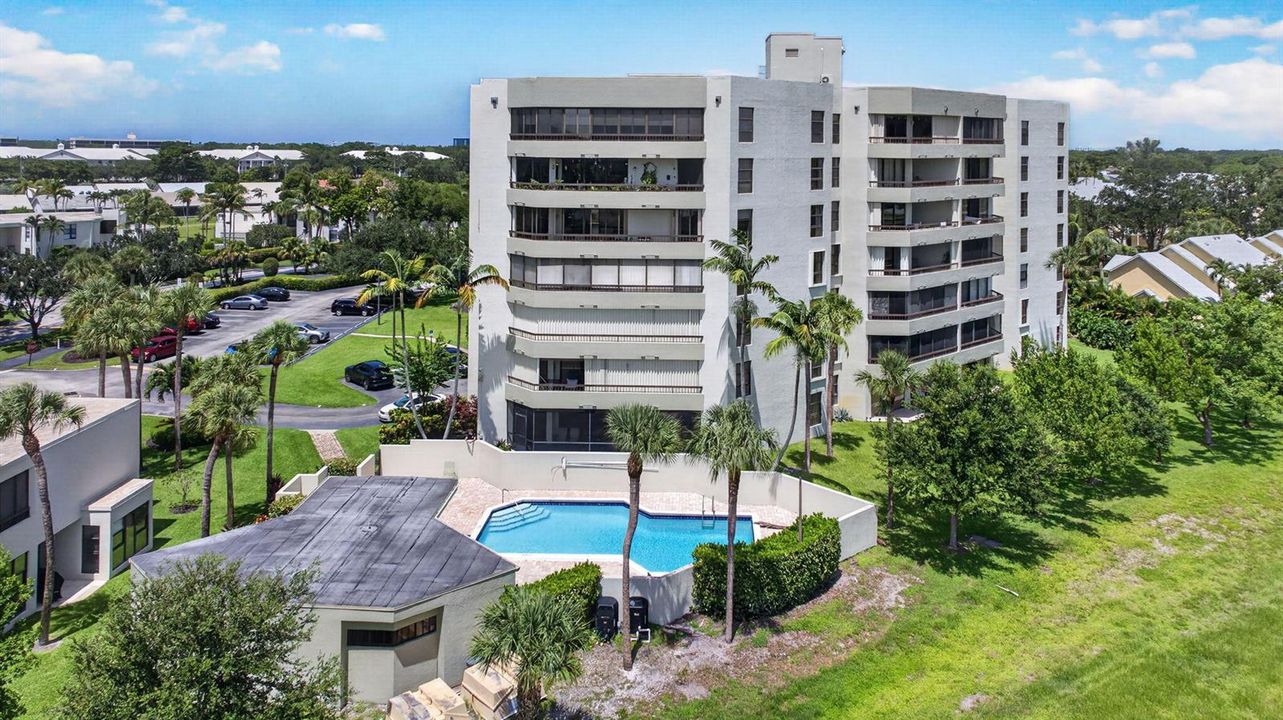 Aerial Showing Adjacent Pool & Bathouse
