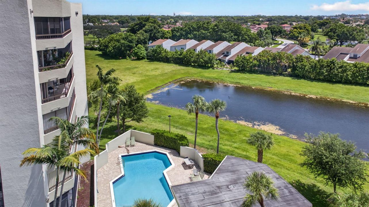 Pretty Lake with Fountain to Rear