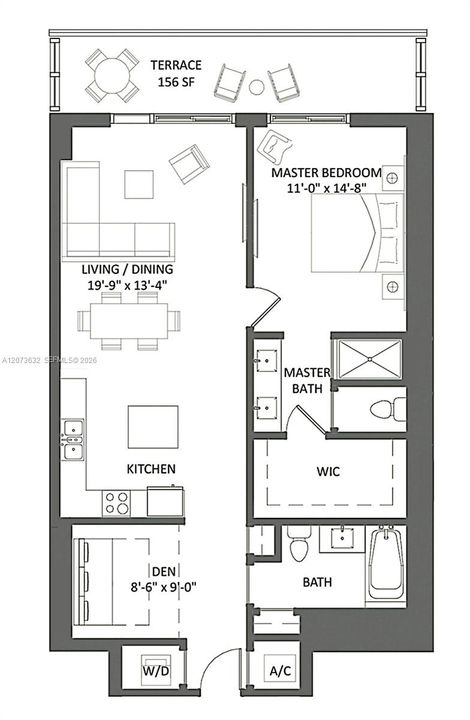 Active With Contract: $535,000 (1 beds, 2 baths, 937 Square Feet)