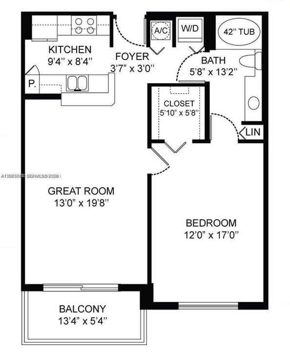 For Rent: $3,050 (1 beds, 1 baths, 782 Square Feet)