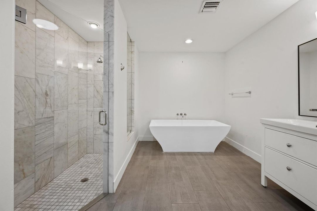 SEPERATE SHOWER AND MODERN BATHTUB