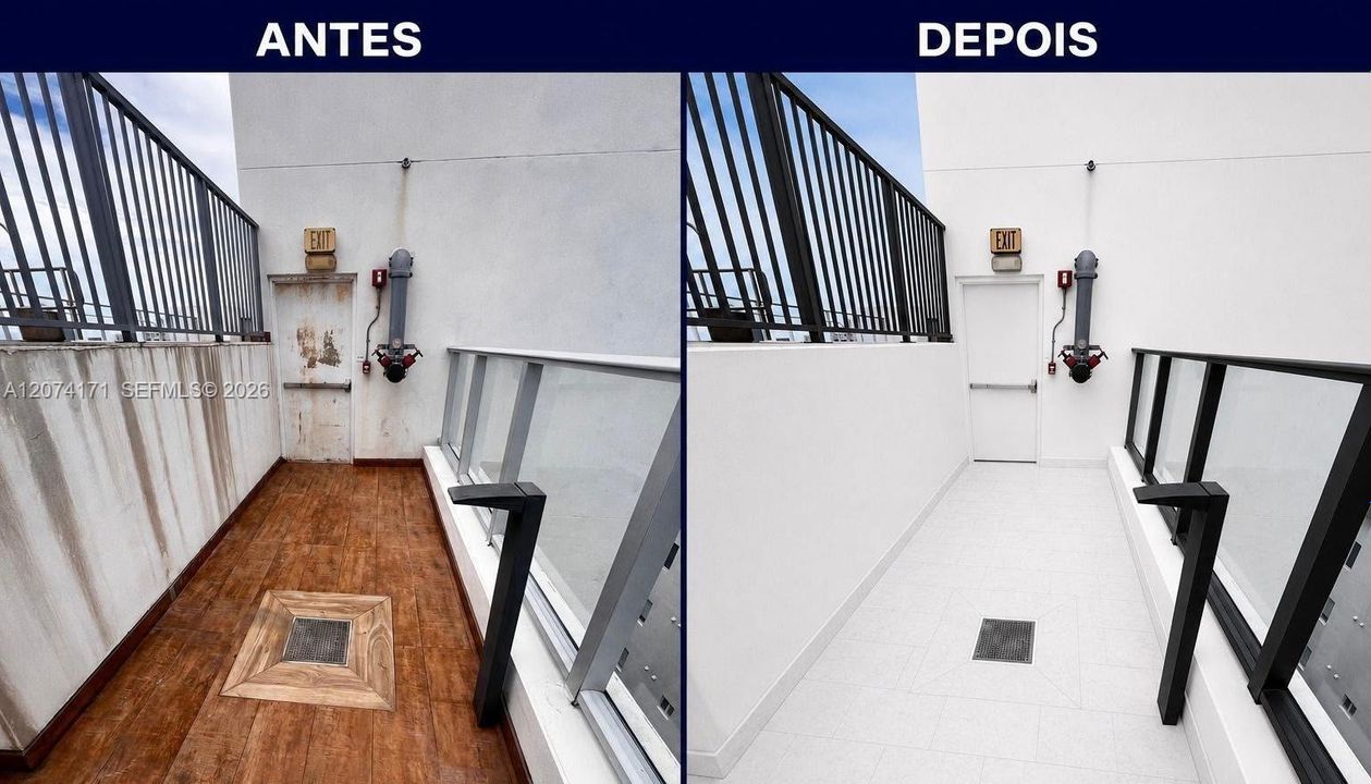 Before and after renovations on amenities