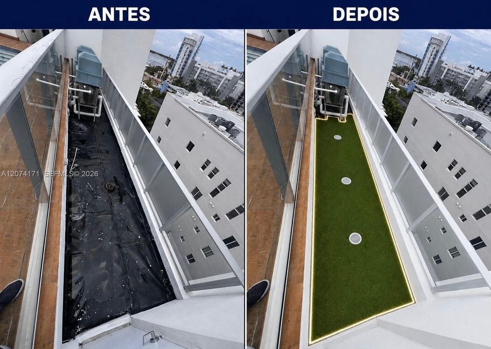 Before and after renovations on amenities
