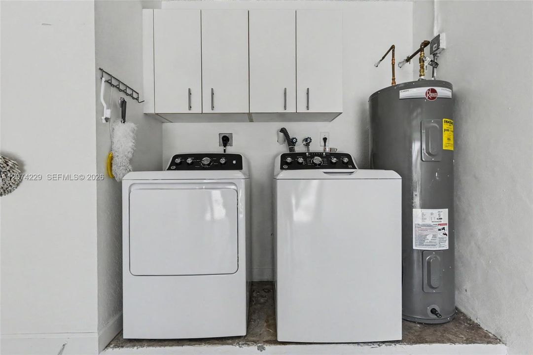 Laundry is inside garage
