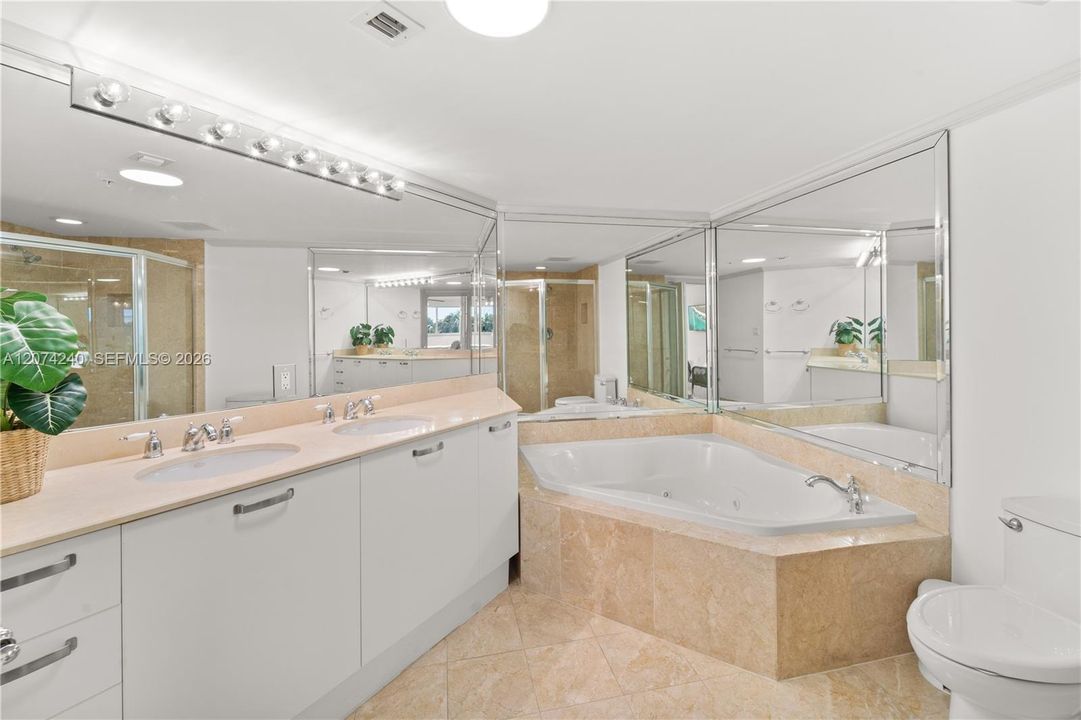 Spacious primary bathroom