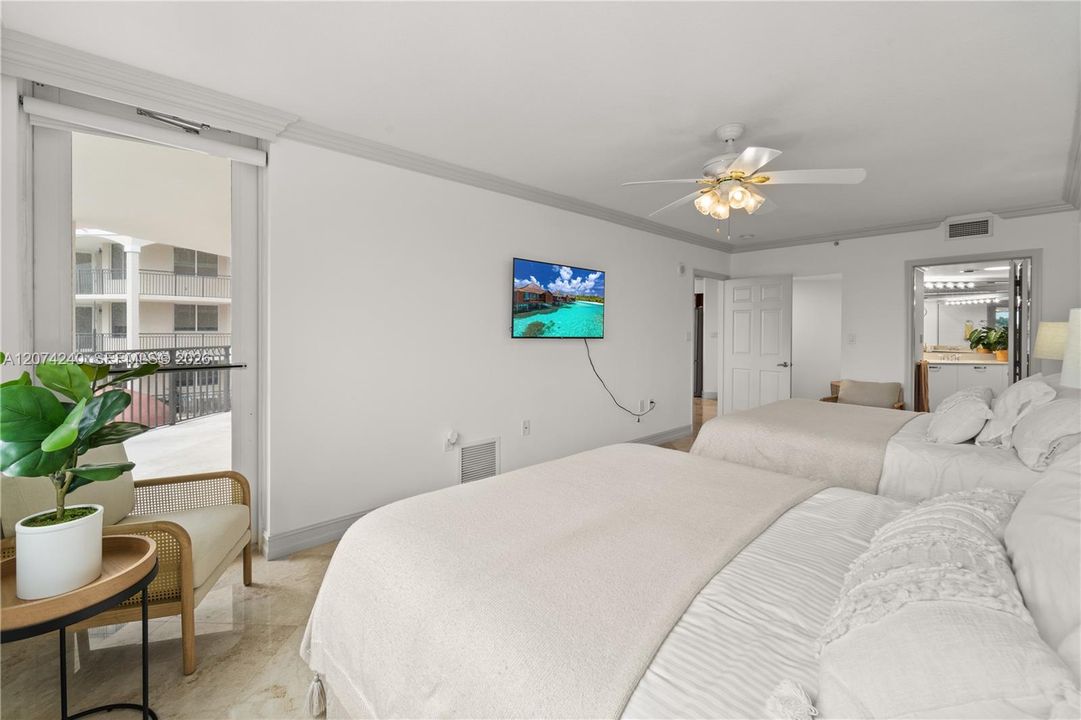 Spacious primary with 2 queen beds
