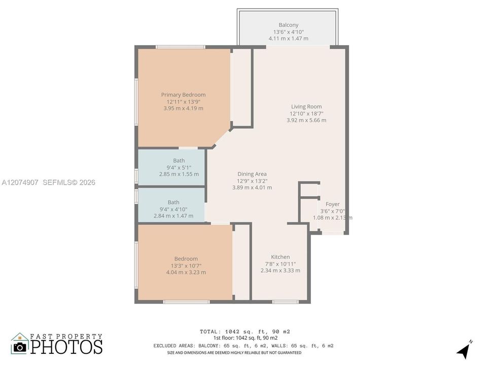 For Sale: $340,000 (2 beds, 2 baths, 1042 Square Feet)