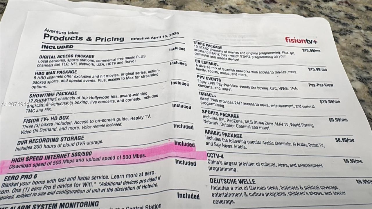 Cable and Internet Brochure