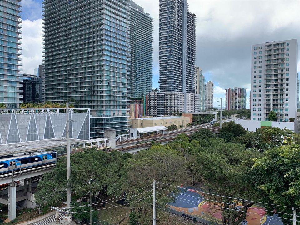 view from unit, right next to underline and Brickell metro station