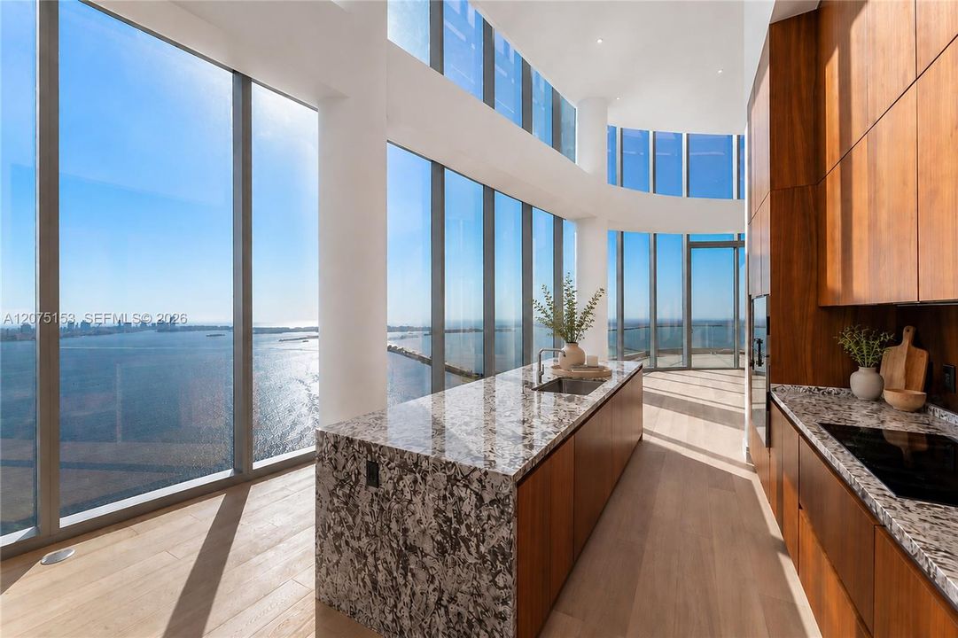 Kitchen. UNA Residences Brickell. One or more photos have been virtually staged.