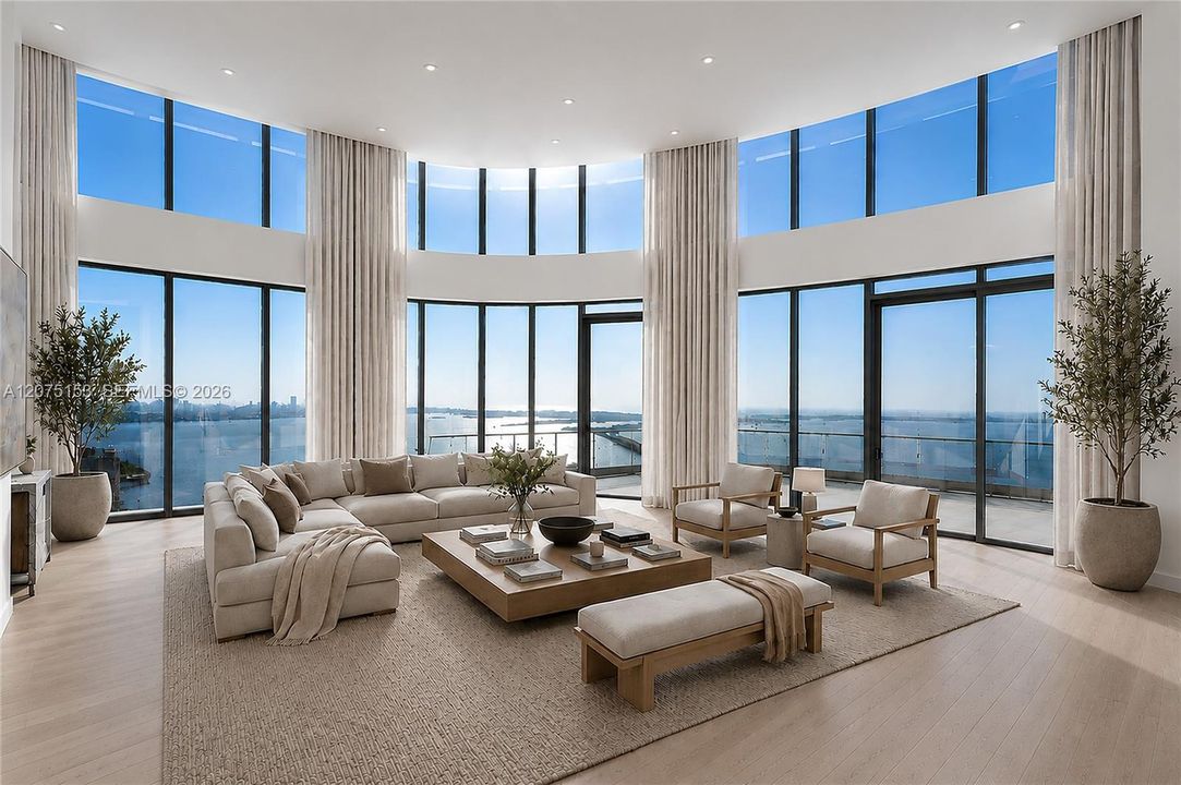 Great Room. UNA Residences Brickell. One or more photos have been virtually staged.
