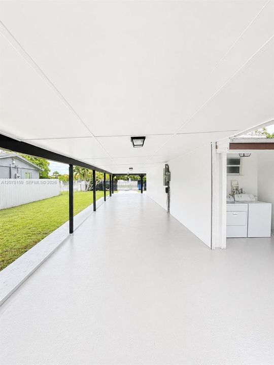 Attached large carport