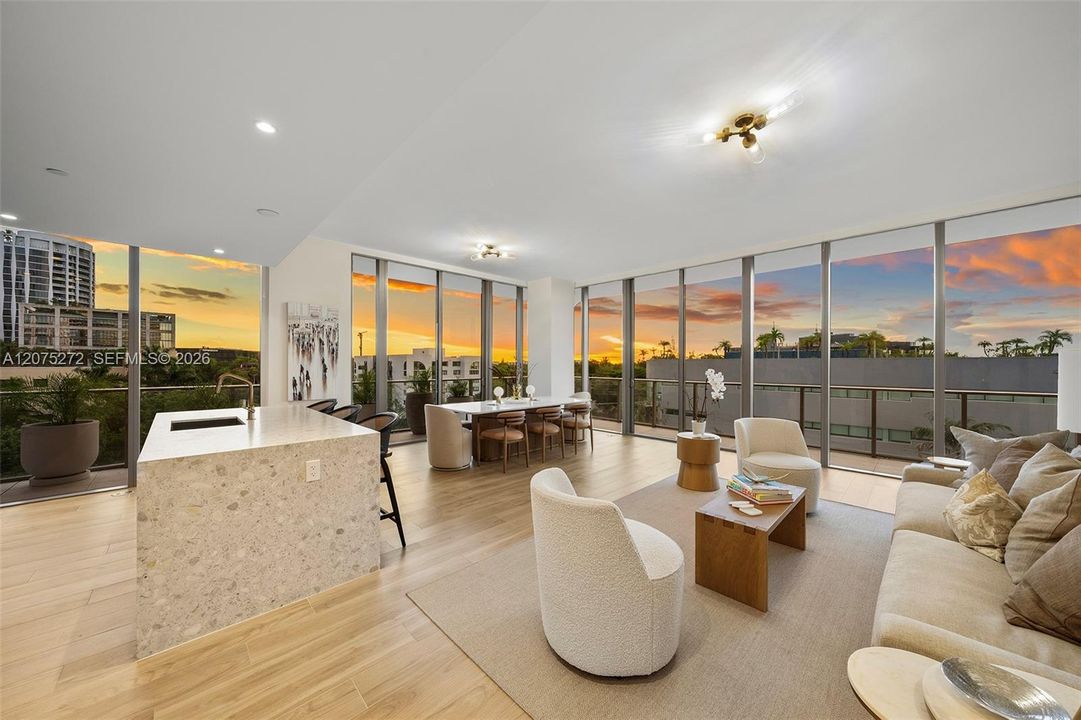 Living Room at Sunset