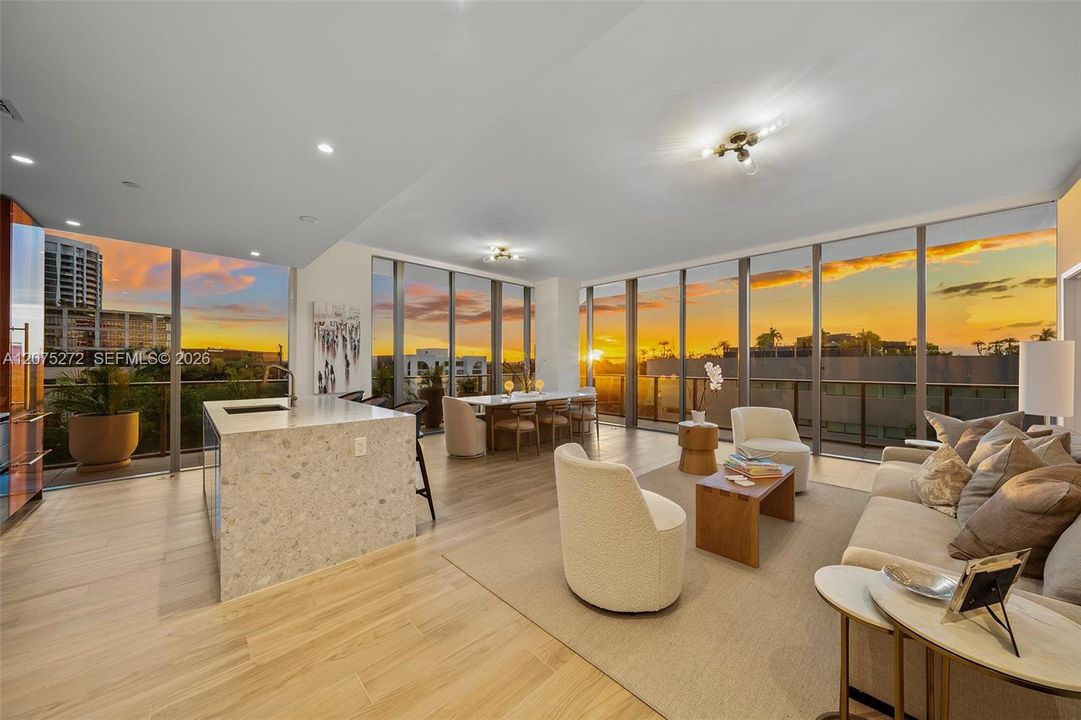 Living Room at Sunset