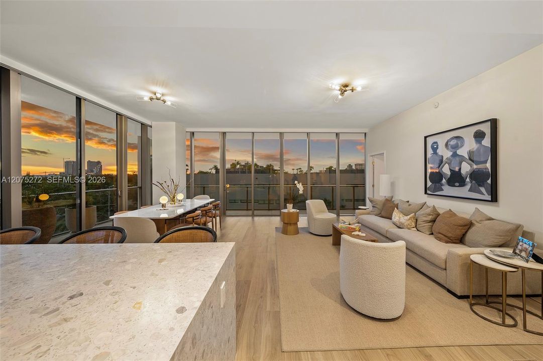 Living Room at Sunset