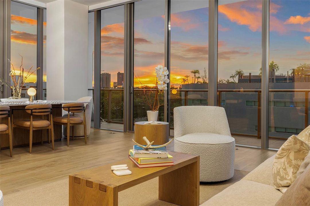 Living Room at Sunset