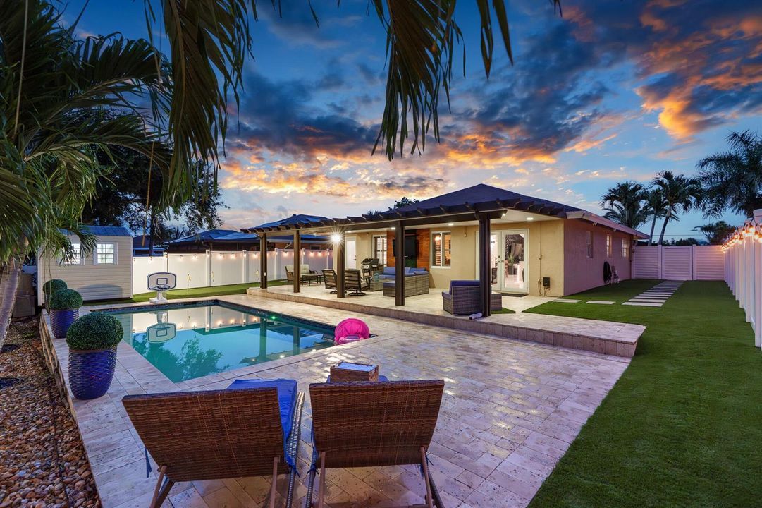 Back Yard Twilight View