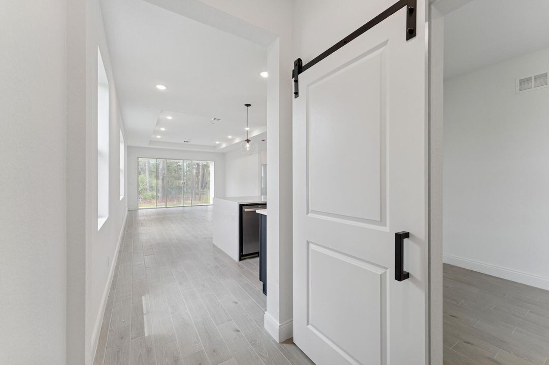 Foyer & Home Office with Barn Doors