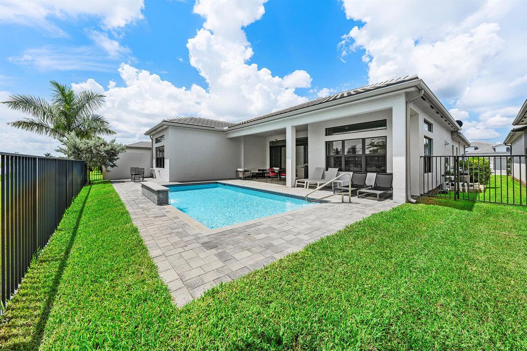 Open Patio and Pool With Waterfall