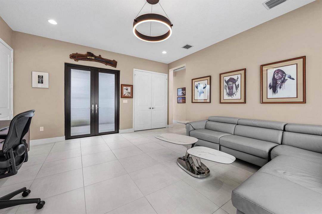 Club Room With Glass Double Doors