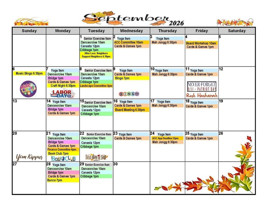 September Event Calendar