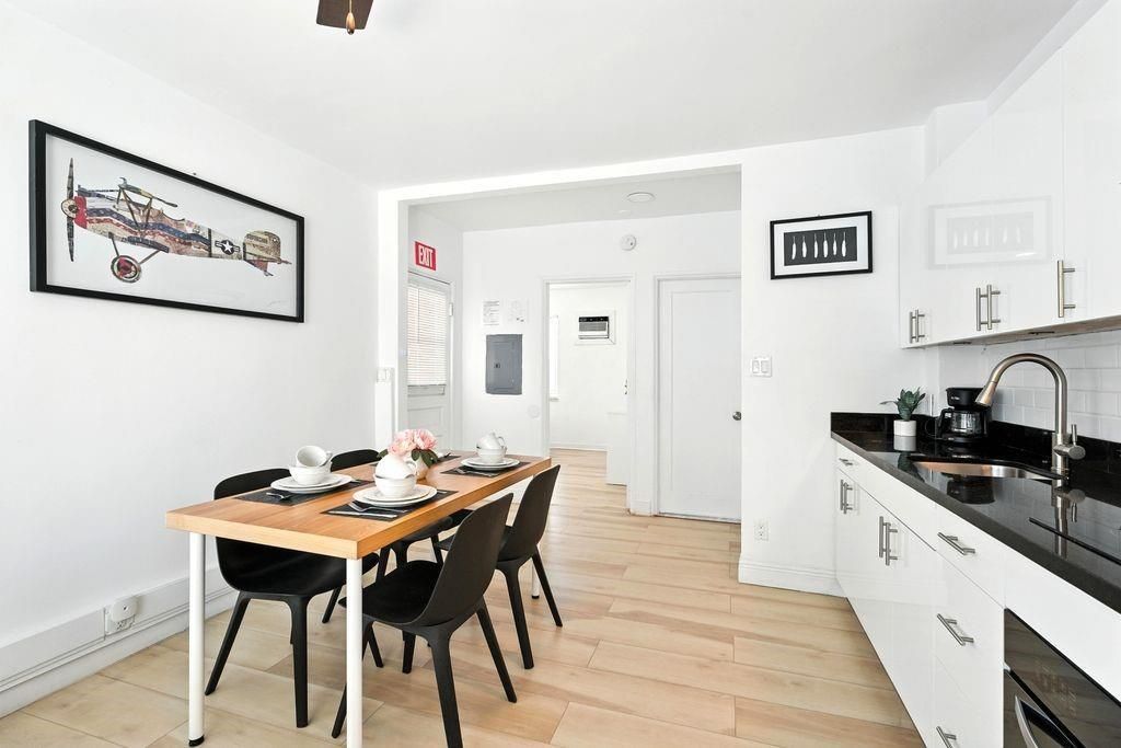 Dining area with open kitchen