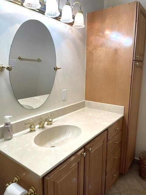 Updated vanity in primary bathroom