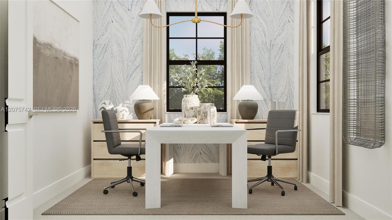 Flexible in design, any of the bedrooms can be easily transformed into a studio or home office, as needed.