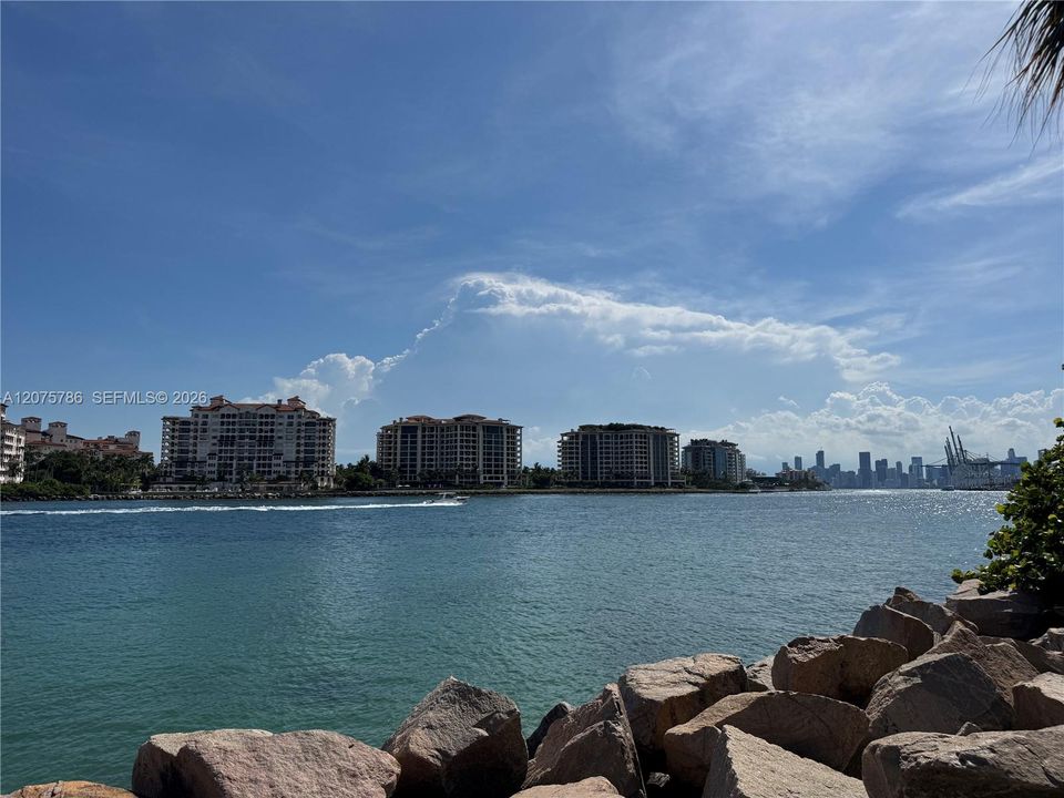 View of Fisher Island from South Point Park