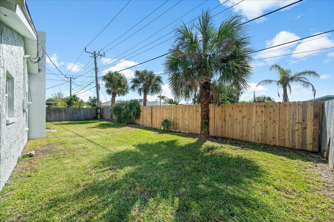Fenced backyard
