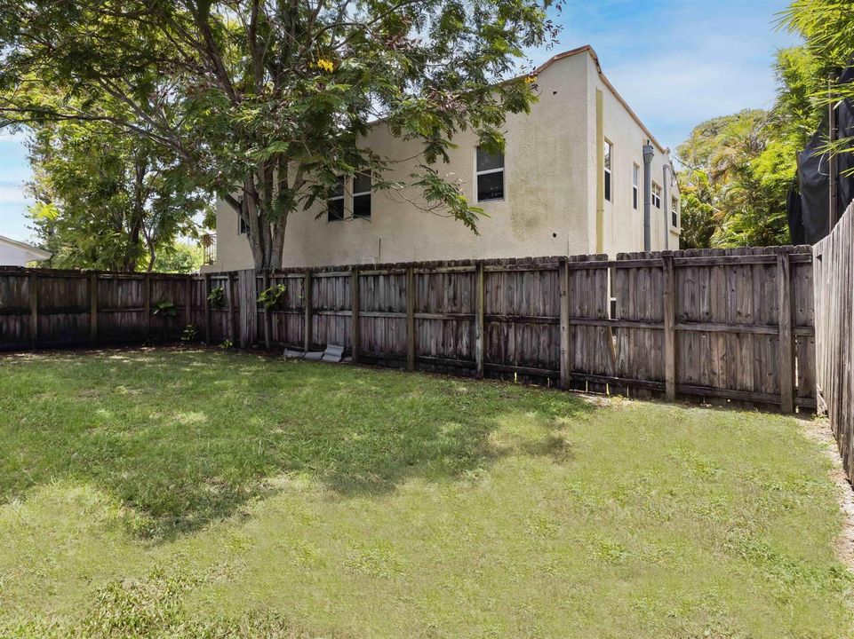 Fenced backyard