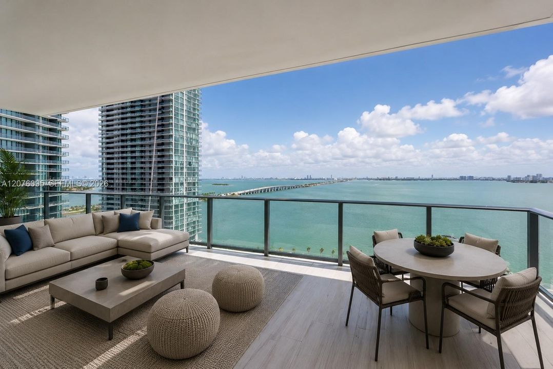 Staged furniture on balcony!