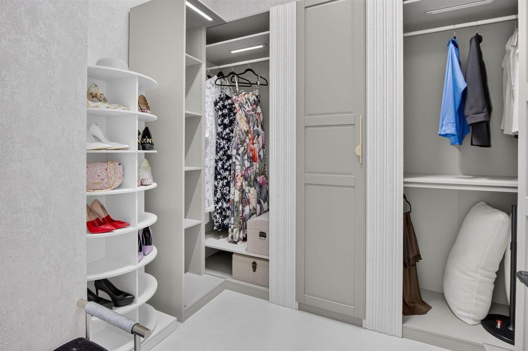 built out luxury closets thoughout home