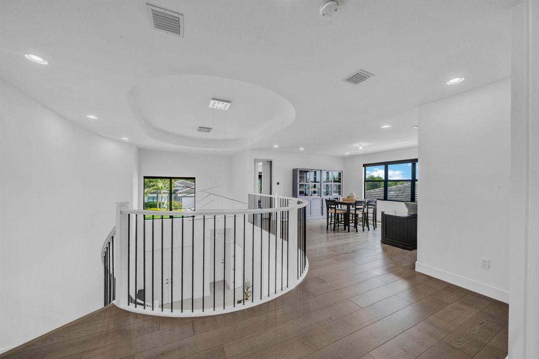 Loft overlook & wood floors